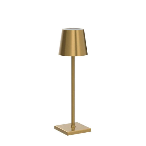 13 Inch Aluminum Cordless Table Lamp With 5200mAh Battery, USB C Rechargeable, 3 Way Dimmable Touch Light, Gold Finish