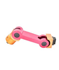 Universal Adjustable CNC Mill Workpiece Stop Positioner And Lathe Locator Tool for Precision Machining Rigs with a pink and orange adjustable arm.