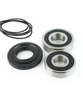Built Tough Front Load Washer Tub Bearing Seal Kit With Upper Lower Drum Bearings And Heavy Duty Splash Shield For Compatible Lg Wm Series Laundry Rigs Quick Snap Fix. Includes two silver bearings and black seal.