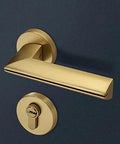 Premium Gold Plated Zinc Alloy Interior Door Handle Featuring Heavy Duty Hardware And Smooth As Silk Operation Built Tough For Tight Doorways And Instant Room Upgrades.