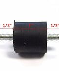 Heavy Duty M6 X 24MM Vibration Damping Rubber Mounts For Cold Air Intake Kits With One Inch Throttle Spacer and Black Steel Heat Shield, side view