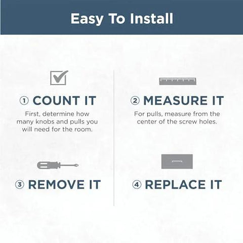 Installation guide for Champagne Bronze Cabinet Handles 3 Inch Center To Center Classic Pulls For Drawers Kitchen Cabinets.