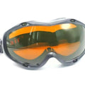 OD5 Plus Laser Protective Goggles Covering 190Nm To 540Nm And 800Nm To 1700Nm Range with orange tint and oversized frame.