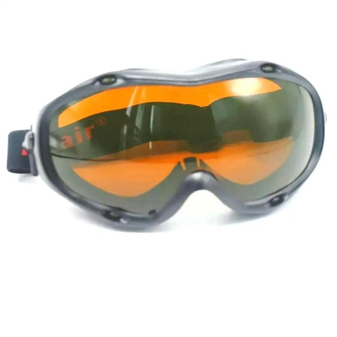 OD5 Plus Laser Protective Goggles Covering 190Nm To 540Nm And 800Nm To 1700Nm Range with orange tint and oversized frame.