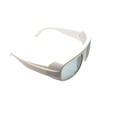 Heavy Hitter Laser Safety Glasses For Erbium 2700 To 3000Nm With Od 6 Plus Optics and clear high viz lenses at an angle.