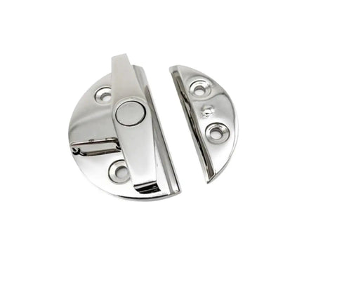 Kickass Marine Door Latch Made From Premium 316 Stainless Steel Twist Catch showing rounded turn button for marine use.