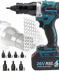 Kickass Cordless Electric Rivet Gun Set With 5.2 Ah Battery for easy installation of threaded inserts on metal.