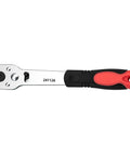 Heavy Duty One Quarter Inch Ratcheting Wrench Set Forged From Durable Carbon Steel, detailed view of ratchet head.
