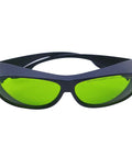 Hardcore Laser Safety Glasses With OD4 Optical Density And Heavy Duty Blocking For Fiber Yag Dpss Engraving Industrial Eye Gear, green lenses, front view.