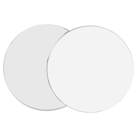 Two steel double side tape pieces for Heavy Duty Magnetic Smoke Detector Mount With Ridiculously Strong Suction And Zero Drill Hassle.