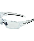 Heavy Duty Safety Glasses Featuring Crystal Clear Lenses With Hydroshield Coating For No Hassle Antifog Vision And Super Comfy Fit On Any Demanding Jobsite Or Casual Weekend Diy Projects, side view with clear lens