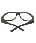 Badass Heavy Duty CO2 Laser Safety Glasses Packing Hardcore OD6 Shielding Across The 9000 To 11000 Nanometer Range With Slick Clear Lenses viewed from the back.