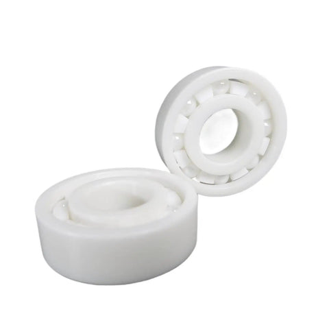 Premium Zirconia Ceramic Bearings For Ridiculously Smooth Rolling And Zero Rust Headaches With Heavy Duty Construction That Totally Slays Steel Components In Every Motor Assembly 60 By 110 By 22 Millimeter Pack Of Five Pieces close-up of white zirconia ceramic bearings.
