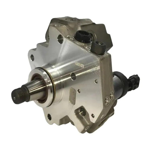 Heavy Duty High Pressure Fuel Pump For Dodge Ram 5.9L Cummins 2003 To 2007 with shiny metallic surface and external fittings.