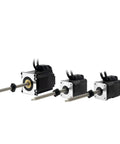 Rock Solid Cnc Closed Loop Linear Lead Screw Stepper Motor Featuring Knockout High Performance Dc Torque Control With Optional Encoder Driver And Power Supply For Slick Automation Projects viewed from the front.