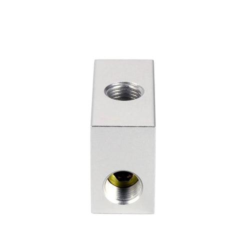 Built Damn Tough Pneumatic Shuttle Valve Flow Control Solenoid 3/2 Way Normally Open 24V Dc 120V Ac Stainless Steel IP65 Air And Water Control Rig end view showing threaded openings.