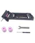 Portable Drill Bit Sharpener With Adjustable Angle Jig For quick revival of dull bits and tool accessories included.