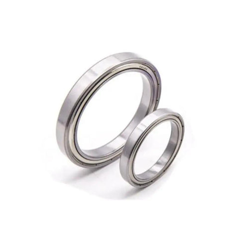 Premium Deep Groove Ball Bearings 55x68x7mm Double Shielded Steel 2 Pack Ultra Thin Wall for hot rods, displayed in two sizes.