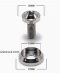 Premium M6 Titanium License Plate Screw Kit With Matching Washers Slick Green Finish Heavy Duty Fasteners For Cars Trucks And Hot Rods Clean Look Straight Forward Install 4 Pack showing 13mm screw and washer dimensions.