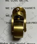 Pro Level Solid Brass Swivel Castor Wheels Set Of Four Featuring Tough As Nails Iron Cores And Slick Antique Gold Finish - close-up view.