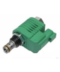 Top Shelf Heavy Duty Replacement Solenoid Valve For Genie Lift S40 S85 Z60 S45 S80 Long Design Green viewed from the side.