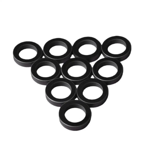 Built Like A Tank Silicon Carbide Sealing Rings Bombproof SiC Ceramic Gaskets For Heavy Duty Mechanical Seals Rock Solid Wear Resistant Durability One Piece Precision Machined 26X20X5 Millimeter black ceramic seal rings arranged in a triangle