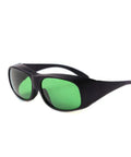 Top Shelf Laser Safety Glasses Delivering Knockout Eye Protection For 635Nm 808Nm And 980Nm Diodes with green lenses and wraparound design.
