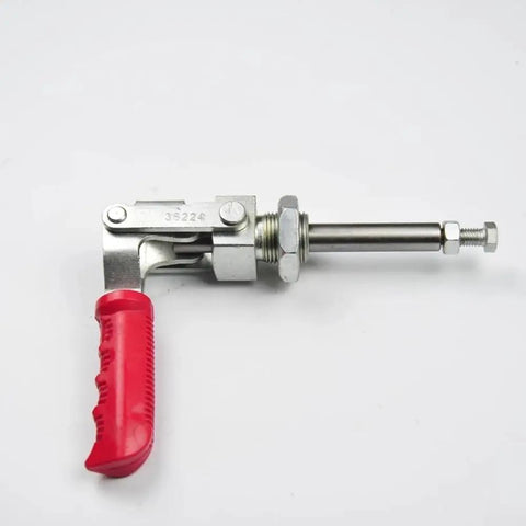 Toggle Clamp Hand Tool With High Holding Capacity For Woodworking And Welding, Push Pull Clamp, Heavy Duty Clamp With 100KG 150KG And 350KG Options, Quick Securing And Durable Steel Build, red handle