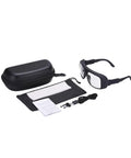 Rugged Laser Protective Glasses Rated OD 6 Plus For 2940NM Erbium Lasers With DI LB3 Certification and accessories in a black case.