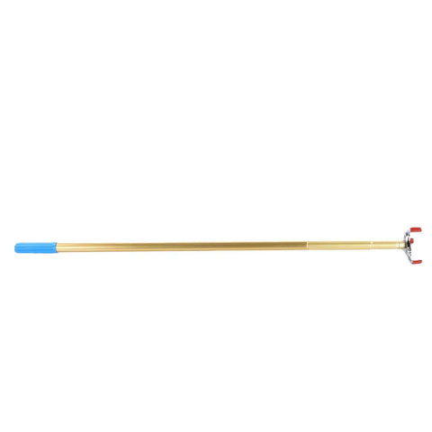 Heavy Duty Smoke Detector Removal Tool With Telescopic Aluminum Pole Featuring Auto Grip Snap Head For Round Or Square Wireless Alarms lightweight pole with blue grip.