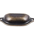 Vintage Antique Brass Cup Pull Handles For Cabinets And Drawers Solid As Rock Metal Hardware with scooped shape for easy grip
