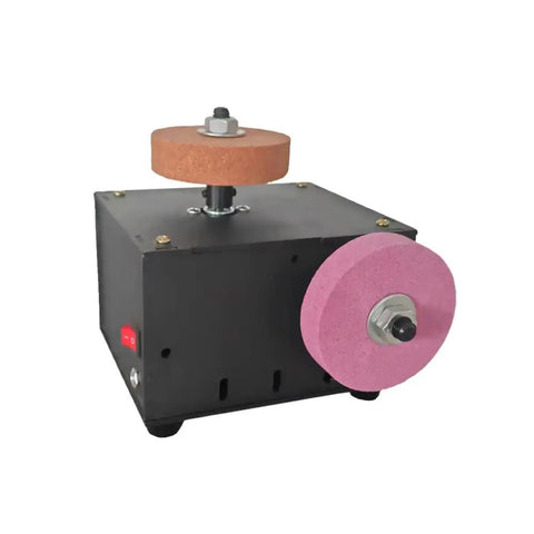 Heavy Duty Dual Motor Benchtop Grinder Featuring Rock Solid Steel Construction Copper Wired Motors Smooth Grinding Action with dual wheels.