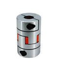 Jaw Shaft Coupler Claw Type Flexible Connector For Cnc Stepper And Servo Motors with metallic finish and orange accents.