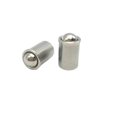 Two Pack Stainless Steel Ball Head Spring Plunger Bolts Adjustable Positioning Screws M4 To M10 showing smooth ball head design.