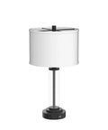 Touch Control Table Lamps Set Of 2 With USB Ports And 3 Way Dimmable Bedside Lighting shown with white shade and black base