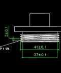 Technical drawing showing dimensions of Badass Zero One Ninety Ohm Fuel Sending Unit With Water Level Monitor Stainless Steel Dashboard Gauge Kit.