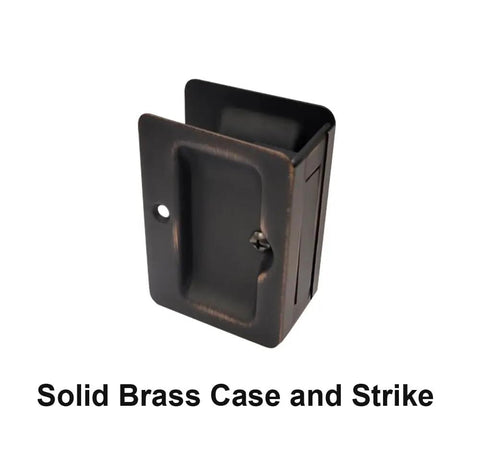 Solid Brass Rectangular Pocket Door Pull With Passage Function 3 1/4 By 2 1/4 Inches Satin Nickel Finish 2 Pack
