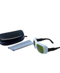 Badass Infrared Laser Protective Glasses Featuring Slick Clear Lenses And Ill OD 8 Plus Shielding For Top Tier 900 To 1100 Nm Eye Safety and Pro Grade Workshop Protective Equipment with case.
