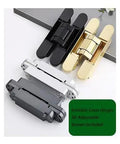 Adjustable Silent Concealed Door Hinges One Pair Black Smooth Operator Hidden Hardware For Wood Folding And Secret Room Doors 180 Degree Low Profile Opening