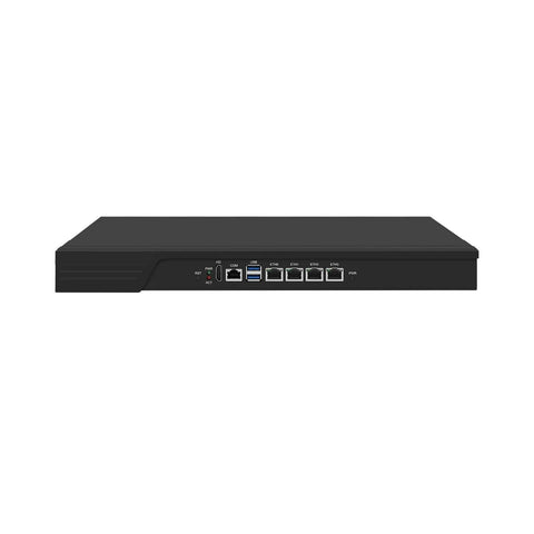 Heavy Lifter 1U Firewall Router PC Built With Intel N95 Or N97, showing front ports and slots for connectivity.