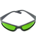 Straight Up Legit Infrared Laser Protective Glasses Built Dang Tough With Heavy Duty Nd Yag Laser Safety Eyewear, green lenses, front view.