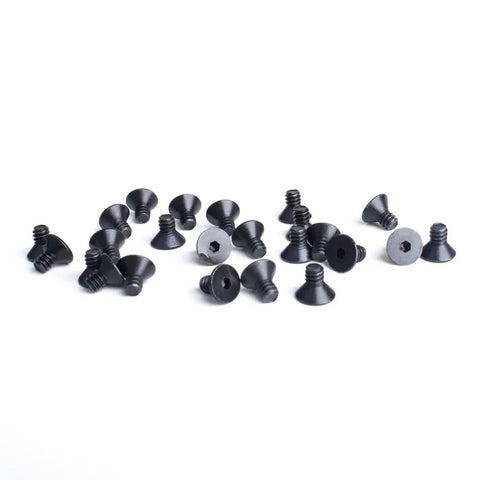 Number 6-32 X Quarter Inch Flat Head Socket Cap Screws 10.9 Grade Premium Carbon Steel Black Oxide Finish, pack of 25.