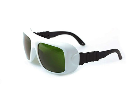 Professional Laser Safety Glasses Built Damn Tough For Ipl Gear, heavy-duty design, 200 to 1400nm protection, green lenses.