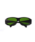 Top Shelf Laser Protective Glasses Safeguard Your Peepers Across The 200 To 1400nm Wavelength with thick black frames.
