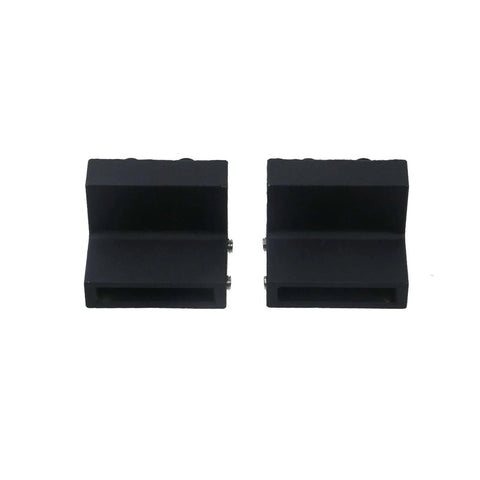 Four Pack Black Barn Door Roller Stopper Hardware For 1.61 Inch By 0.28 Inch Track And 41 By 7 Millimeter Rails, Boss Grade Steel, front view