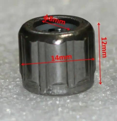 Heavy Duty One Way Clutch Needle Bearing Replacement For Spin Mops 8X14X12mm 2 Piece Set showing octagon design and measurements.