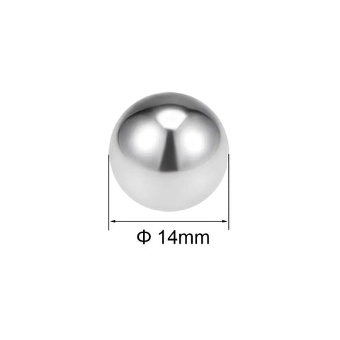 Heavy Duty 14Mm Precision Bearing Balls Crafted From Rock Solid 304 Stainless Steel G100 Grade Runs Slick And Defeats Rust Easy Built For Any Knuckle Busting Hardware Project 2 Piece Pack 14mm stainless steel ball showing smooth finish.
