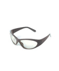 Real Deal 2940nm Laser Safety Glasses With Crisp Clear Square Frames, Snug Lightweight Unisex Build, OD 6 Plus Optics, Top Shelf Erbium Eye Protection That Knocks Out Clinical Workflow Demands While Keeping Eyes Safe, angled view of safety goggles with clear lenses.