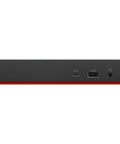Thunderbolt 4 Workstation Dock Serving Up 230W Power And Seamless 4K Video Paired With Adjustable Monitor Stand showing port connections.