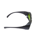 Heavy Duty Infrared Laser Safety Glasses With Rock Solid OD 8 Plus Defense Covering The 900 To 1100nm Range, side view with anti-glare lenses.